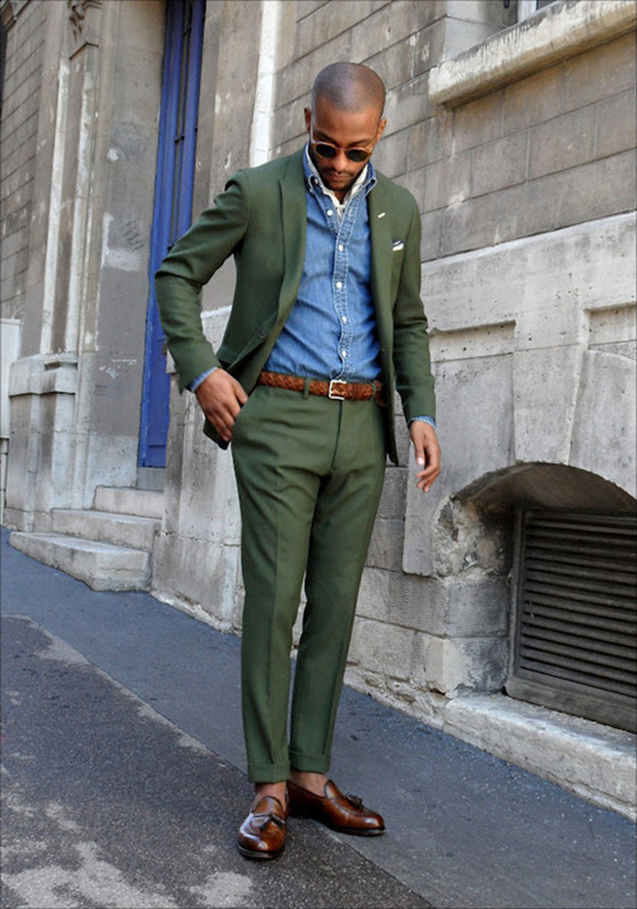green loafers outfit