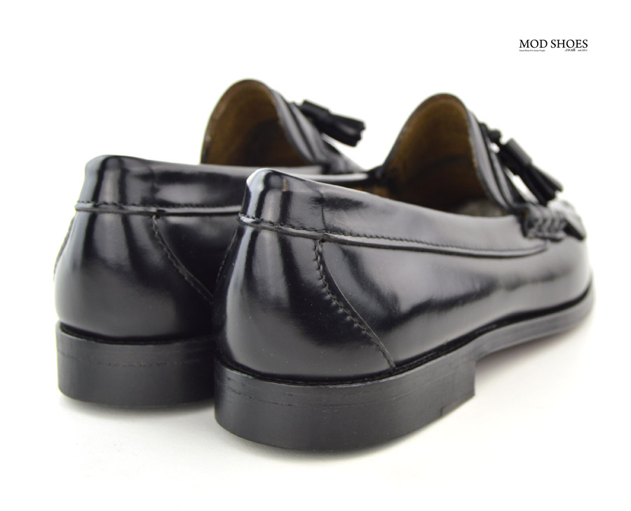 Black Tassel Loafers – The Duke by Modshoes – Mod Shoes
