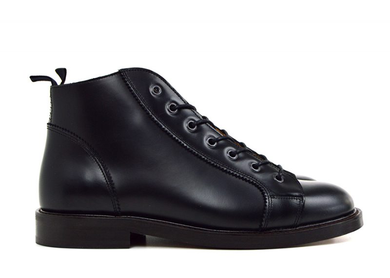 Black Monkey Boots – Leather Sole – Mod Shoes