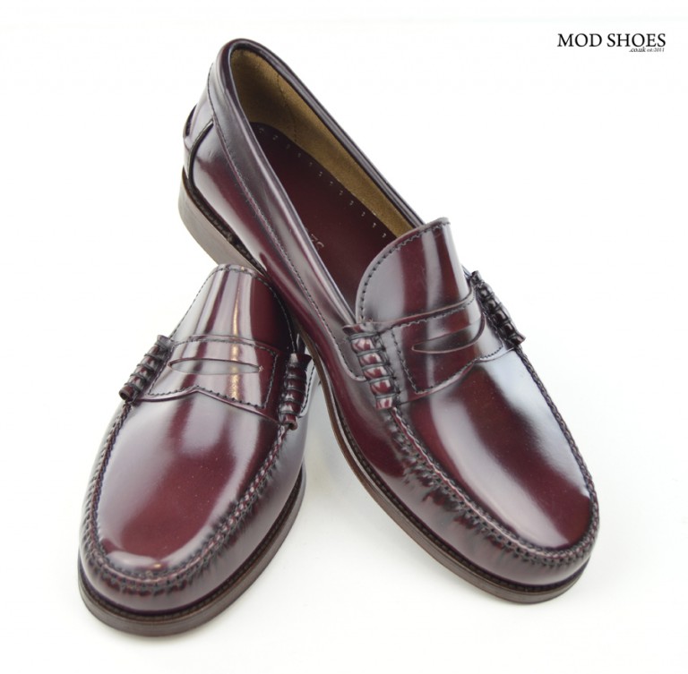 oxblood penny loafers mens