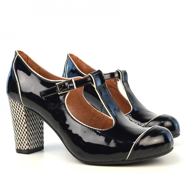 black patent t bar shoes ladies