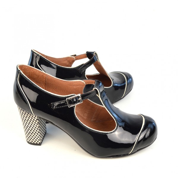 black patent t bar shoes ladies