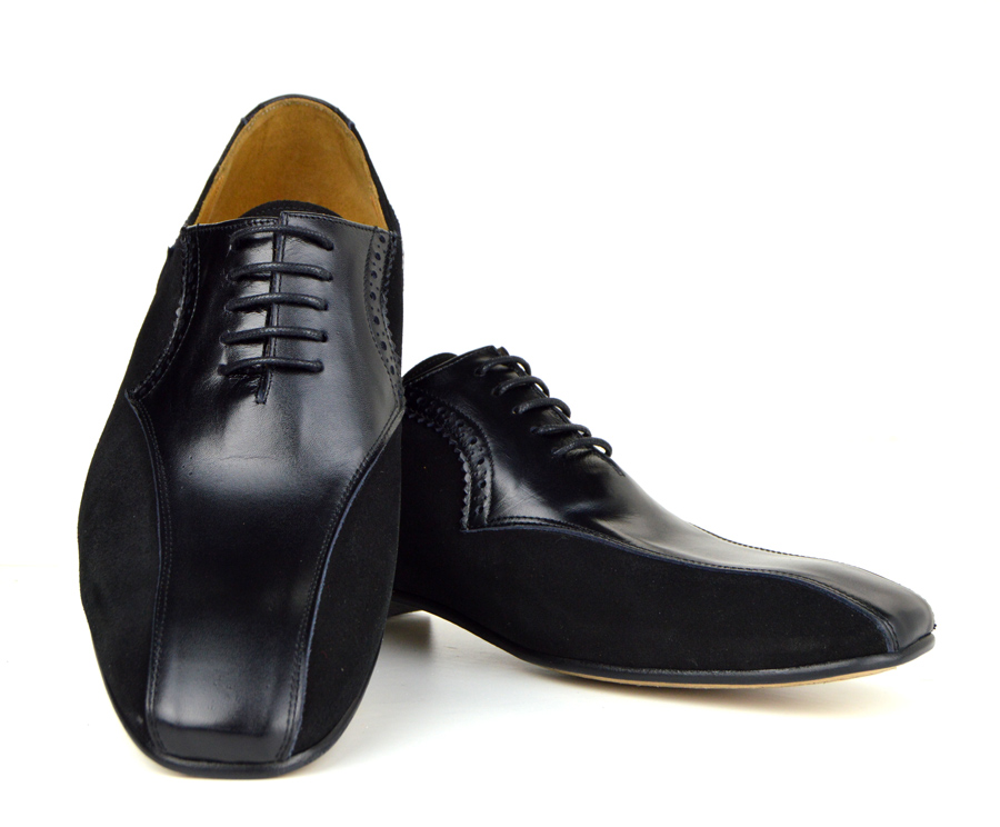 The Harrison – Black Leather & Suede – Mod Shoes