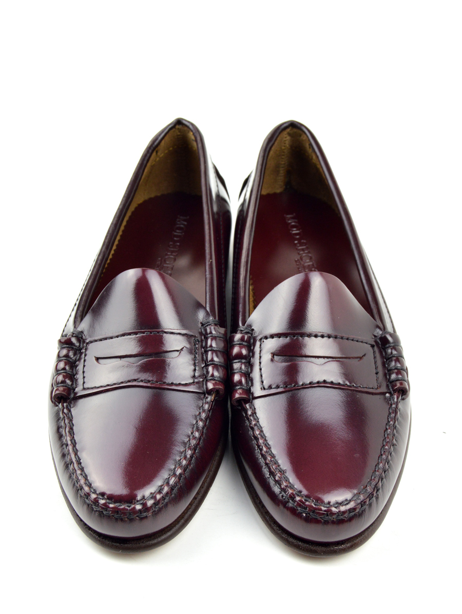 Ladies All Leather Penny Loafer Oxblood 