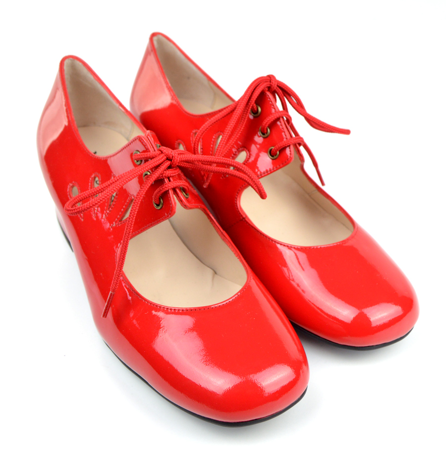 The Marianne In Red Patent Leather – 60s 70s Vintage Style Ladies Shoes ...