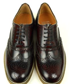The Edie – Ladies Oxblood Brogue Shoes – Mod Shoes