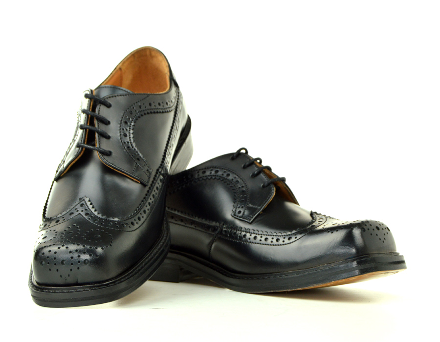 The Stomper – Black Brogue Northern Soul Style Shoes – Mod Shoes