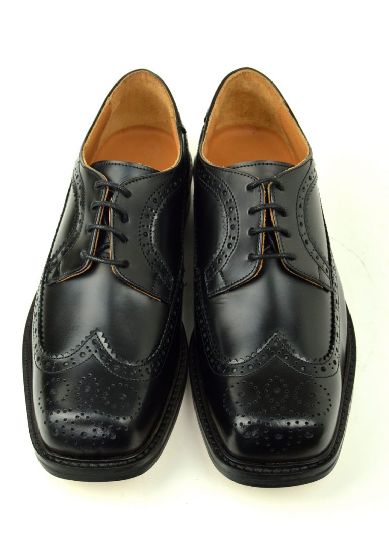 The Stomper – Black Brogue Northern Soul Style Shoes – Mod Shoes