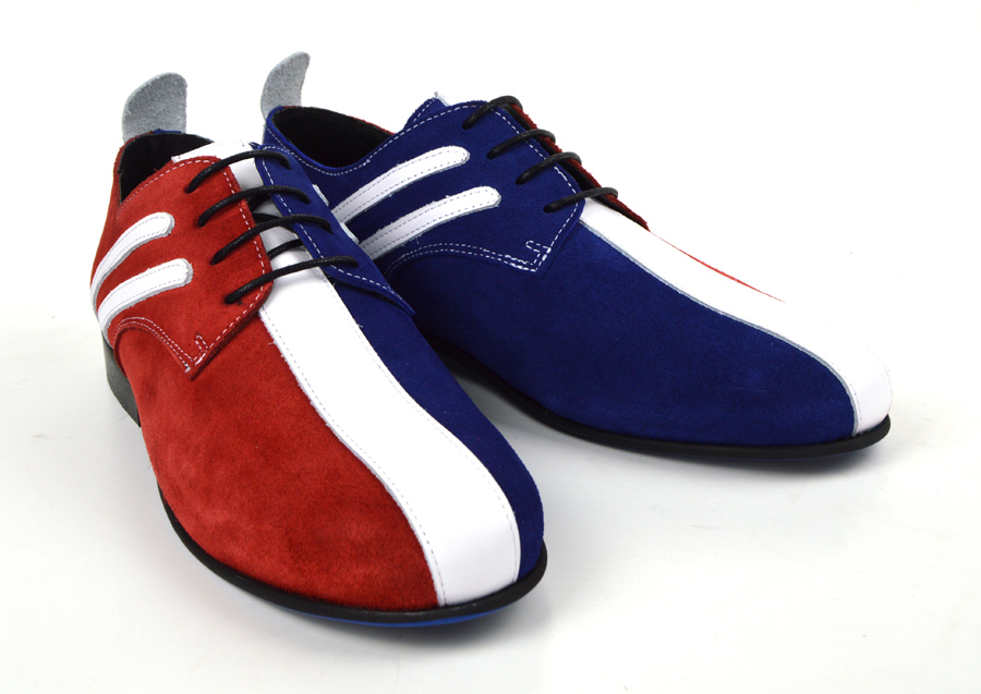 Jam Stage Shoes – Red White Blue Badgers – By Modshoes – Mod Shoes