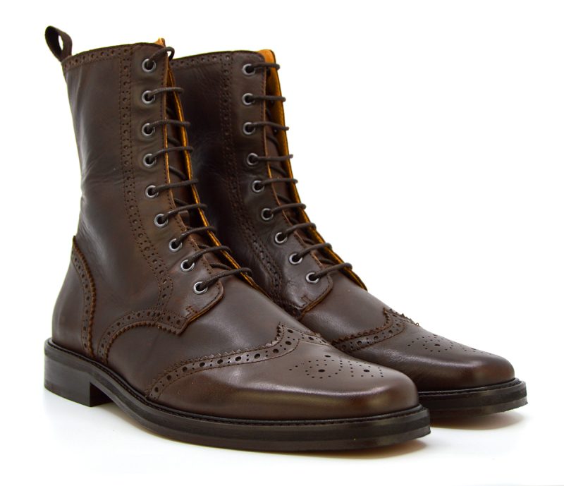 Ladies – The Big Shot- Rich Brown Brogue Boots – Hard Mod / Smart Skin ...