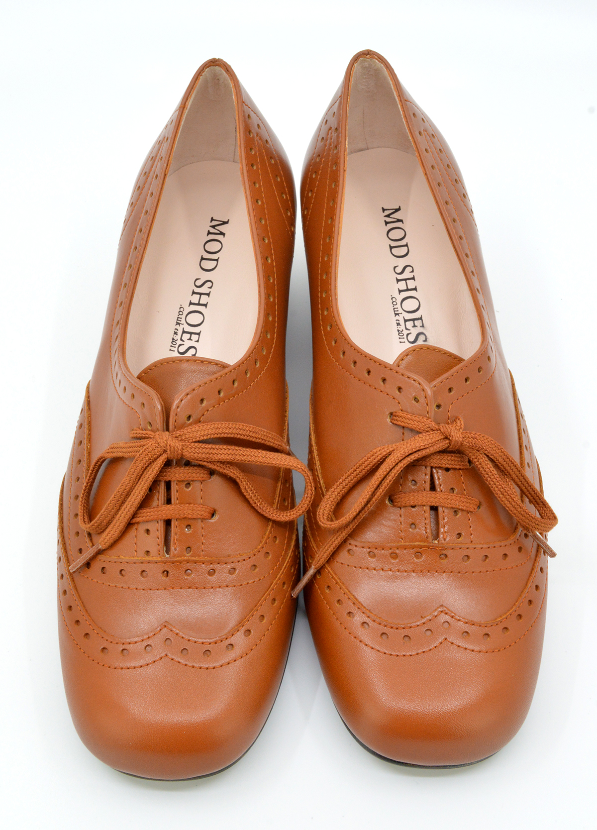 The Faye Brogue In Salted Caramel Leather – Vintage Style Ladies Shoes ...