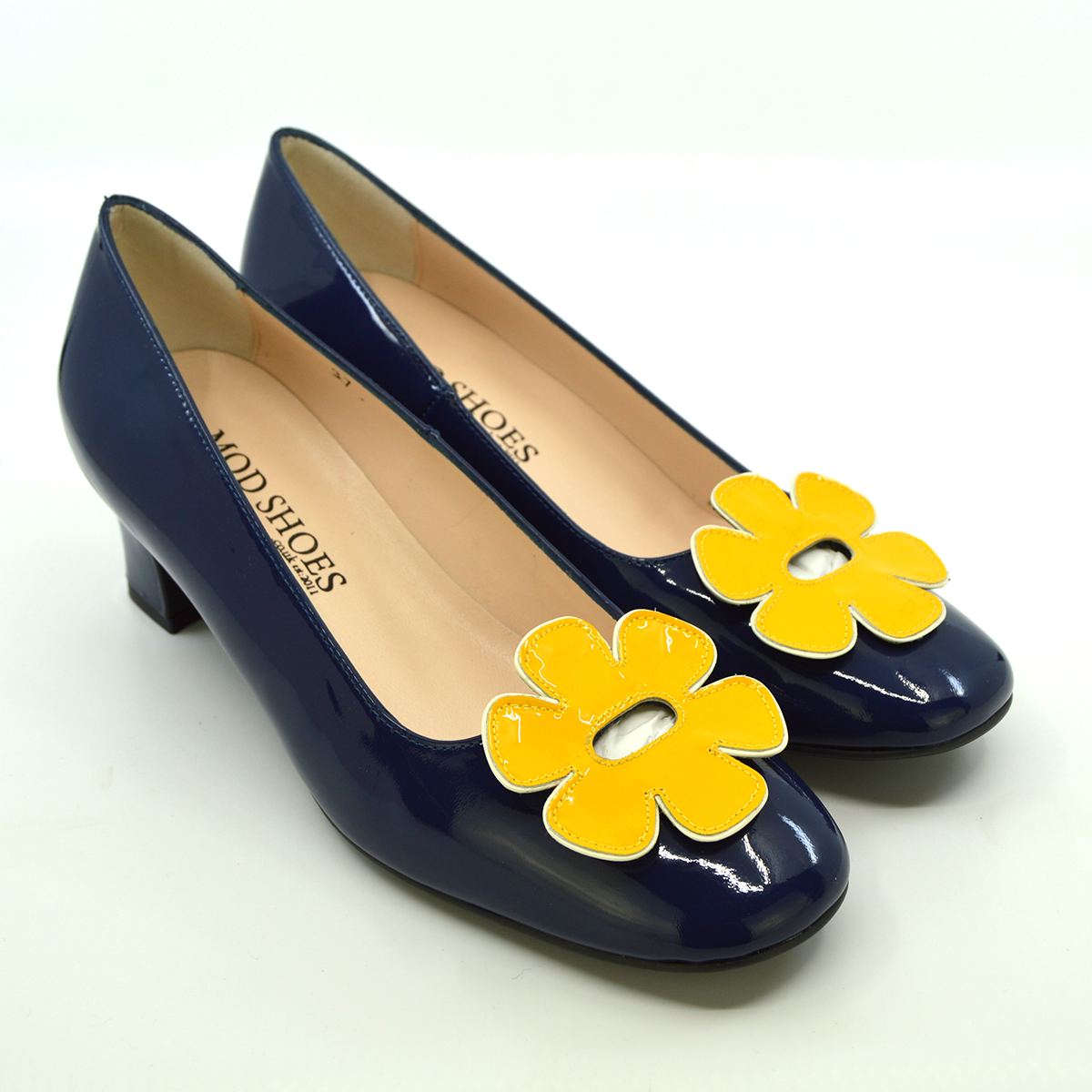 The Fleur Flower Shoes – Navy \u0026 Yellow 