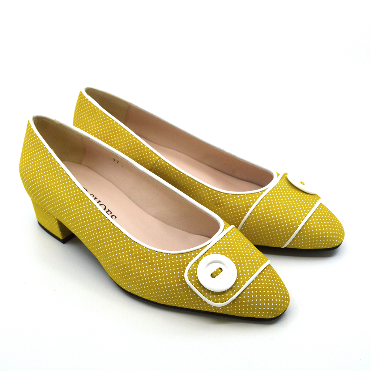 The Julia – Mustard Yellow Dotted Suede 