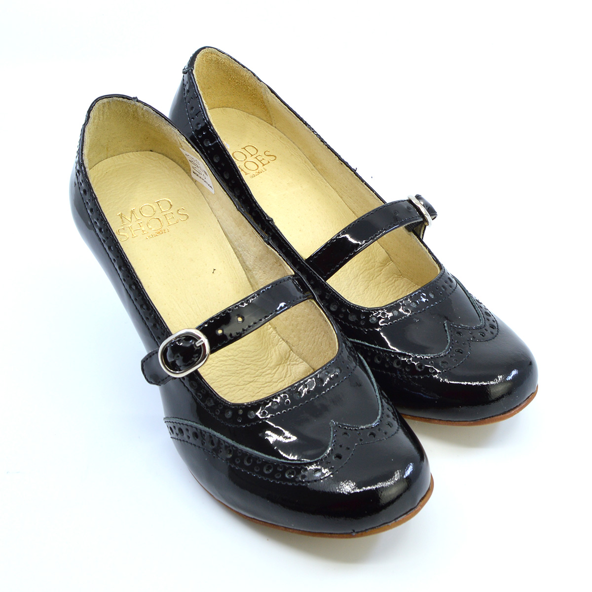 black patent brogue shoes ladies