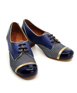 The Lottie in Midnight Blue – Ladies Retro Shoe by Mod Shoes – Mod Shoes