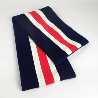 Red White Navy Blue College Scarf - Made In England- Mod Shoes Exclusive Image