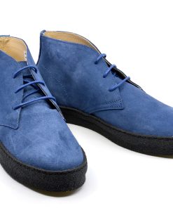 Chukka Boot Iris Blue Suede – The Brett – Mod Shoes