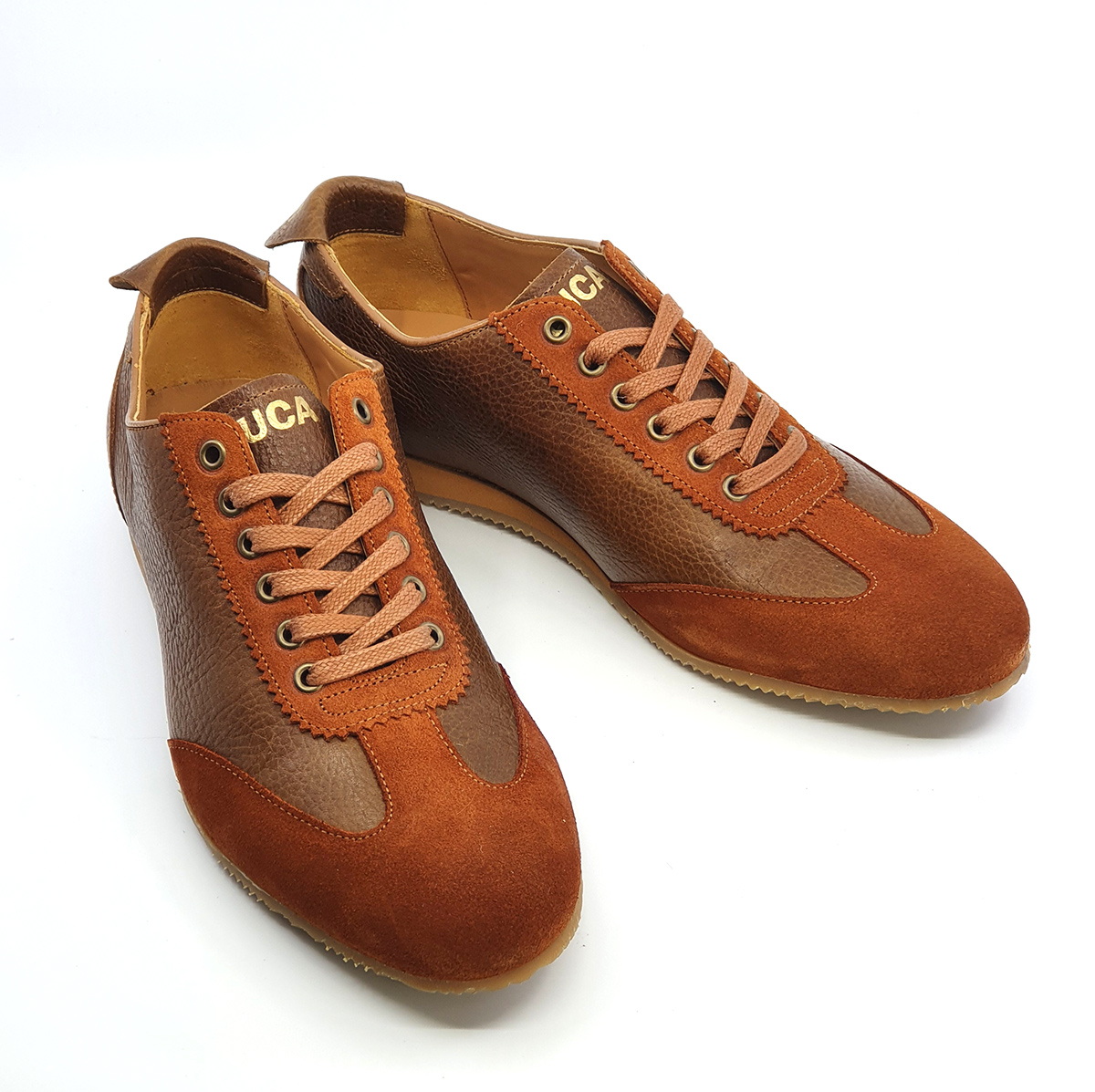 The Luca In Chestnut Leather & Suede – Old School Trainers – Mod Shoes