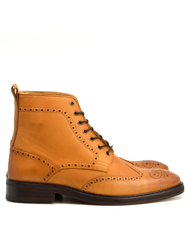 The Shelby V2 (New Thicker Soles) – Tan Brogue Boots – Peaky Blinders ...