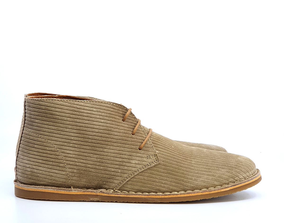 The Preston V2 – Cord Effect Desert Boots In Stone – Mod Shoes