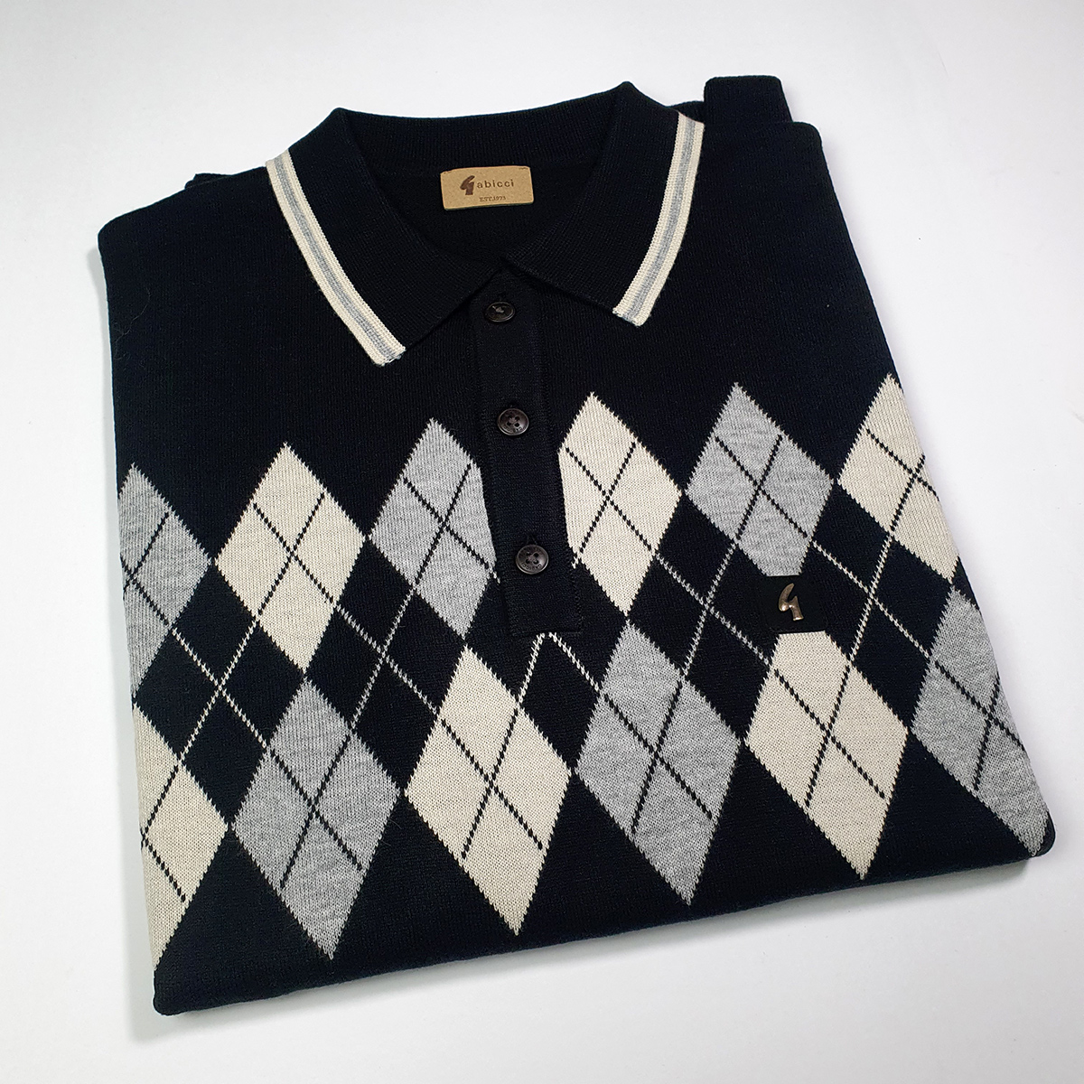 Gabicci Long Sleeve Argyle Pattern Black – Brando – Mod Shoes