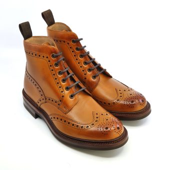 Loake Bedale Tan Brogue Boots - Made In England Image