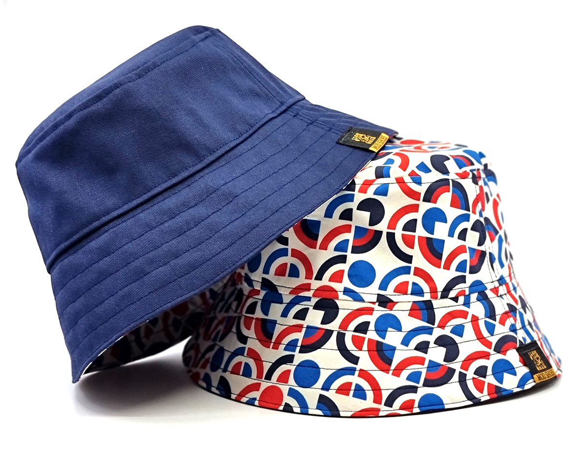 The Cappello - Red White Blue Pattern Bucket Hat - Britpop Stone Roses  Madchester