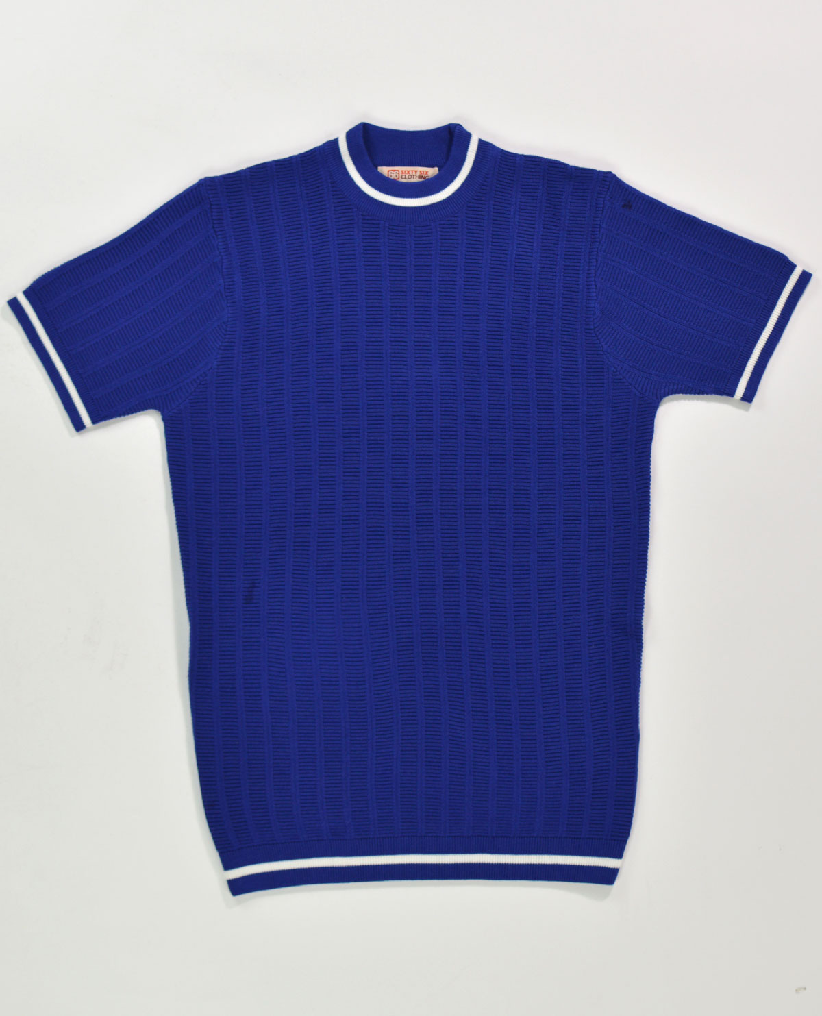 The Carl V2 – True Blue & White Stripe Crew Neck by 66 Clothing – Mod Shoes