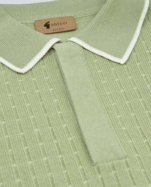 Gabicci Jura Pistachio  - Short Sleeve Knitted Polo