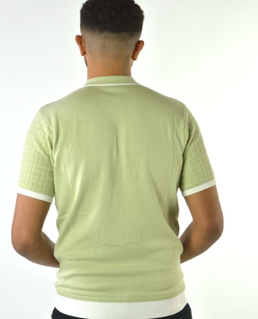 Gabicci Jura Pistachio  - Short Sleeve Knitted Polo