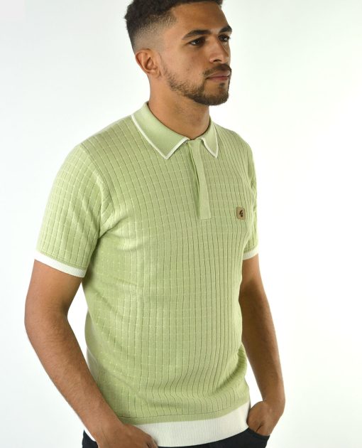 Gabicci Jura Pistachio  - Short Sleeve Knitted Polo