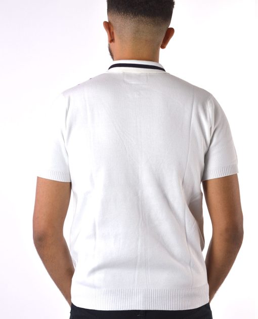 Gabicci Vintage - Robyn Short Sleeve White - Knitted Polo - 50th Anniversary Special