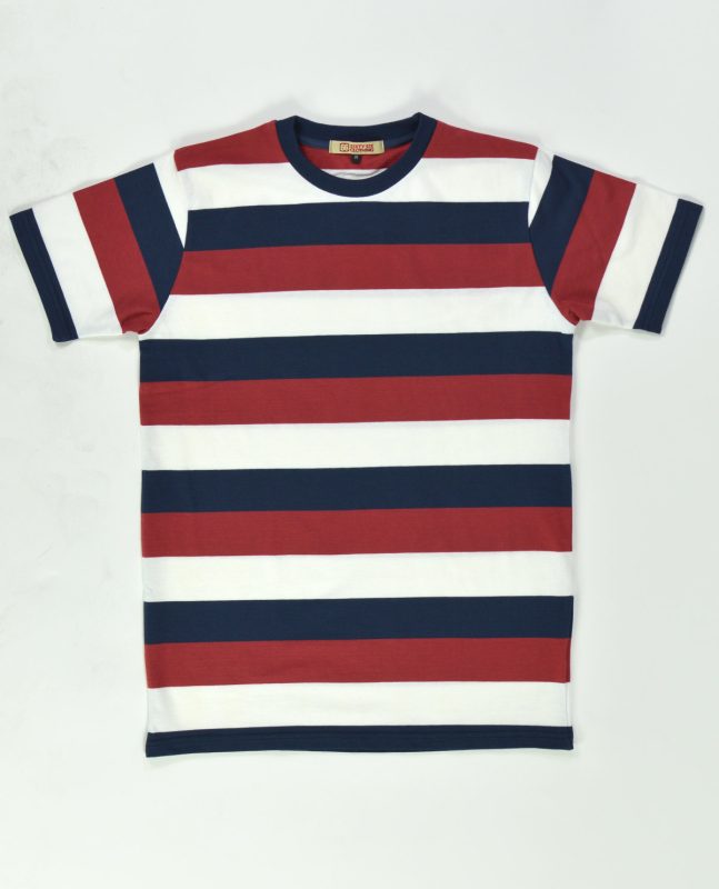 ‘On Campus’ T-Shirt – Maroon Navy & White Stripe Surf Inspired By 66 ...