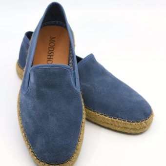 The Paulo Slip On In Blue Suede - Summer Shoes Image