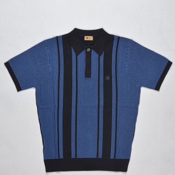 Gabicci Dante Navy - Knitted Short Sleeve Polo Image