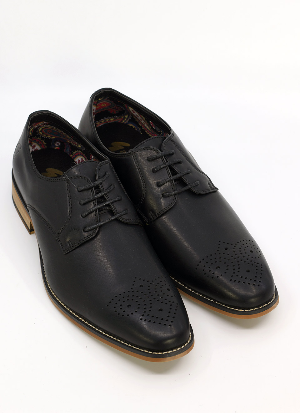 Gabicci Peel Shoes Black Brogue Shoes Mod Shoes