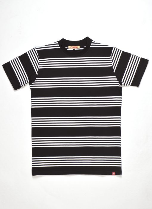 Black and white striped shirt boys best sale