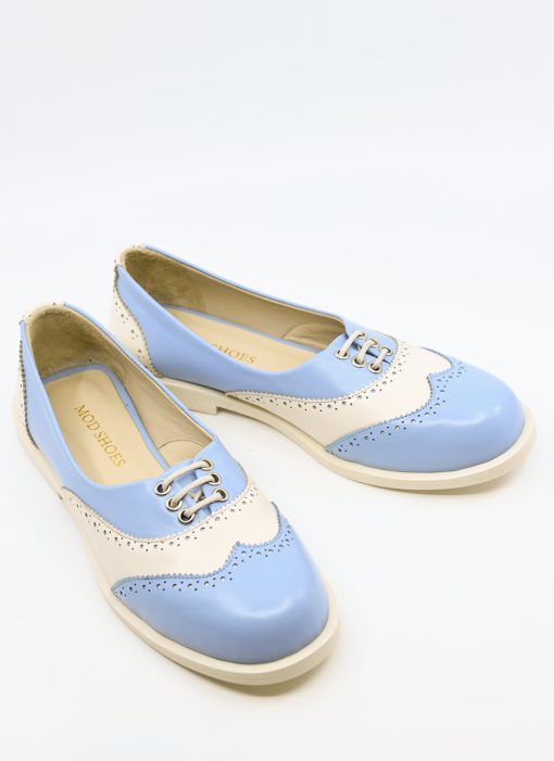 Modshoes-The-Skipper-Womens-Ladies-Brogues-40s-50s-Rock-N-Roll-Dancing-Days-In-Baby-blue-and-Cream-01