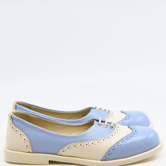 The Skipper In Baby Blue and Cream - Women's Retro 40's 50's Style Shoes by Mod Shoes Image