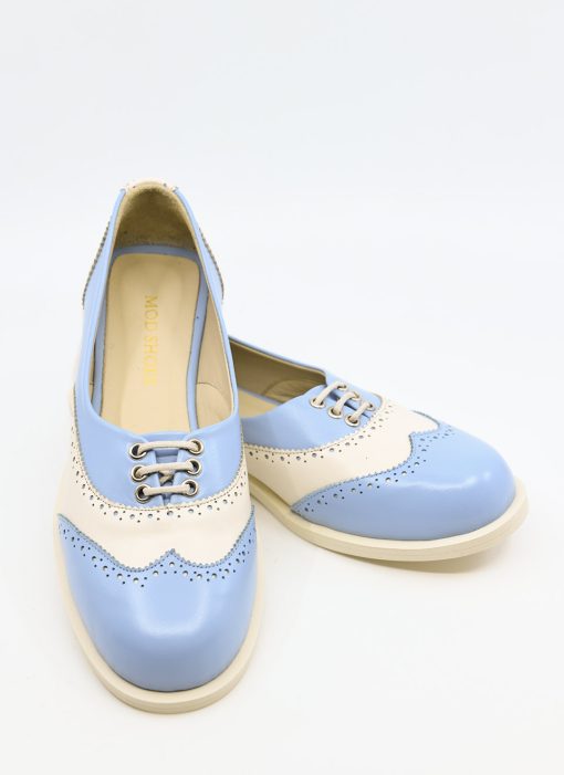 Modshoes-The-Skipper-Womens-Ladies-Brogues-40s-50s-Rock-N-Roll-Dancing-Days-In-Baby-blue-and-Cream-05