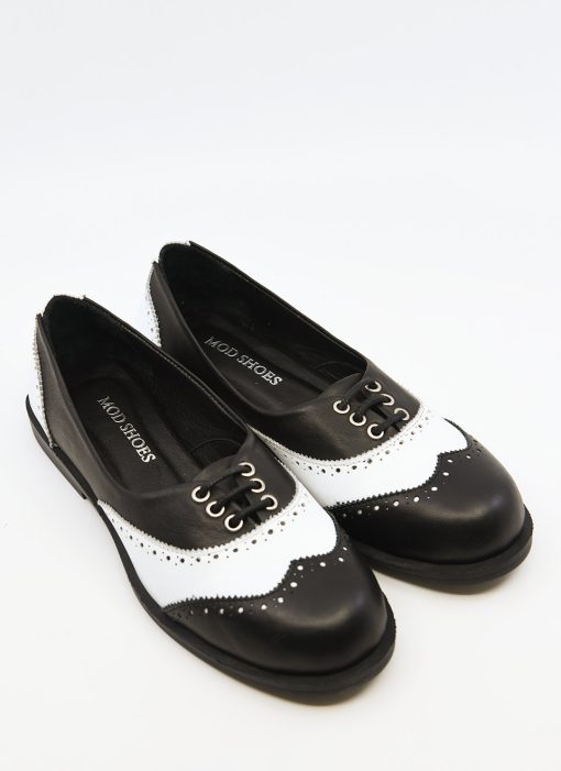 Modshoes-The-Skipper-Womens-Ladies-Brogues-40s-50s-Rock-N-Roll-Dancing-Days-In-Black-and-White-07