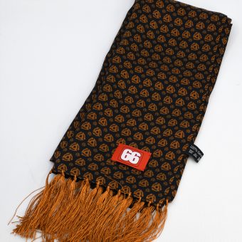 Black and Copper '45s' Silk Scarf by 66 Clothing - Inspired By Record 45 rpm Adapters Image