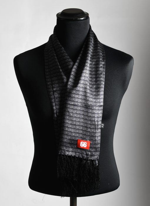 66-Clothing-Black-and-Silver-Silk-Scarf---Soul-Inspired-by-Motown-Logo-Northern-Soul-01