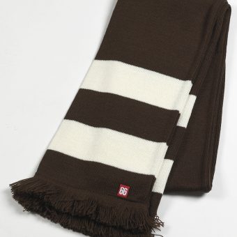 The 'Strawberry Fields' Scarf - Chocolate and Off White - John Lennon Beatles Inspired Image