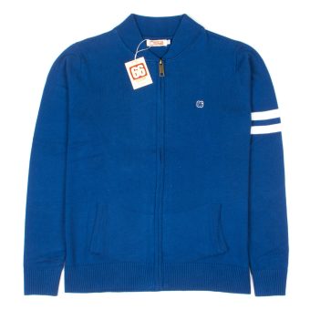 The Blake Zip - Through Cardigan in Classic Blue by 66 Clothing - 60s Surf Inspired Image