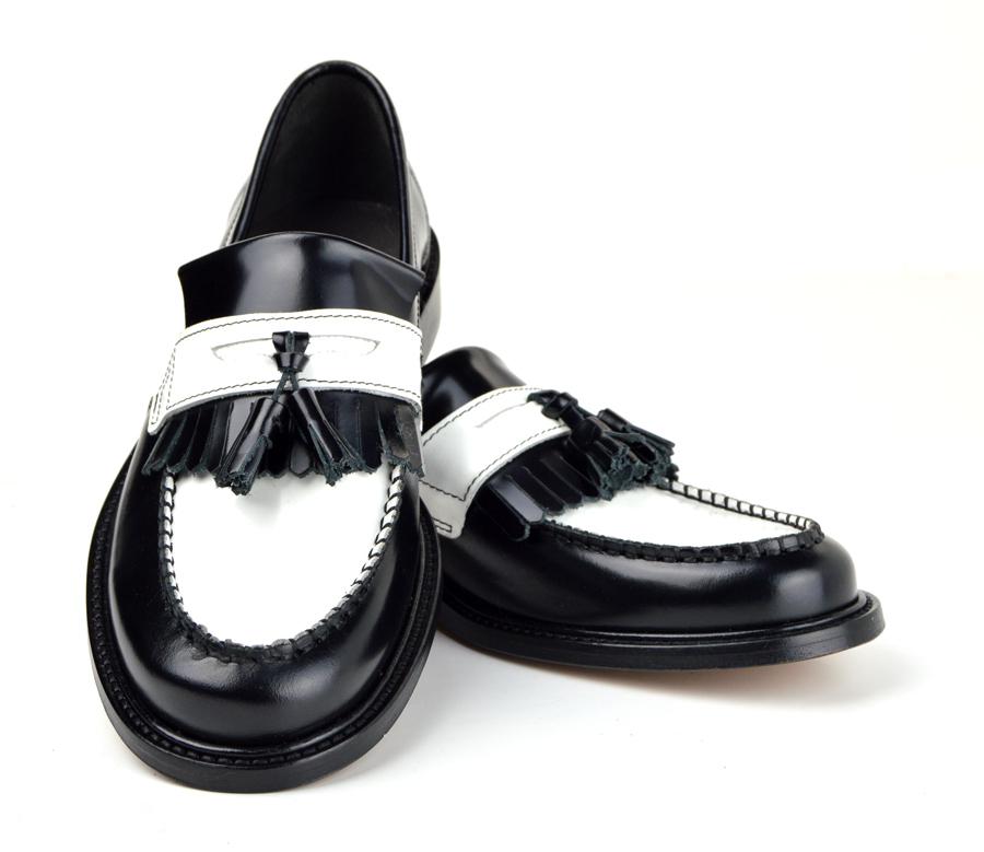 Ladies Prince – Black & White Tassel Loafers – Mod Ska Skinhead Style ...