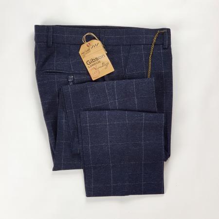 navy check trousers womens