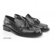 Basket Weave Black Tassel Loafers – The Allnighter – Mod Shoes